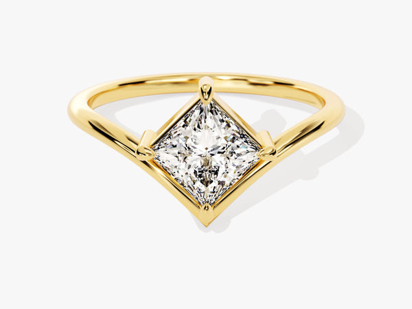 Curved Princess Lab Grown Diamond Engagement Ring (1.00 CT)