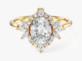Vintage Halo Oval Moissanite Engagement Ring (1.50 CT)