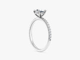 Hidden Halo Oval Lab Grown Diamond Engagement Ring with Sidestones (1.00 CT)