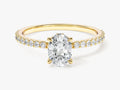 Hidden Halo Oval Lab Grown Diamond Engagement Ring with Sidestones (1.00 CT)