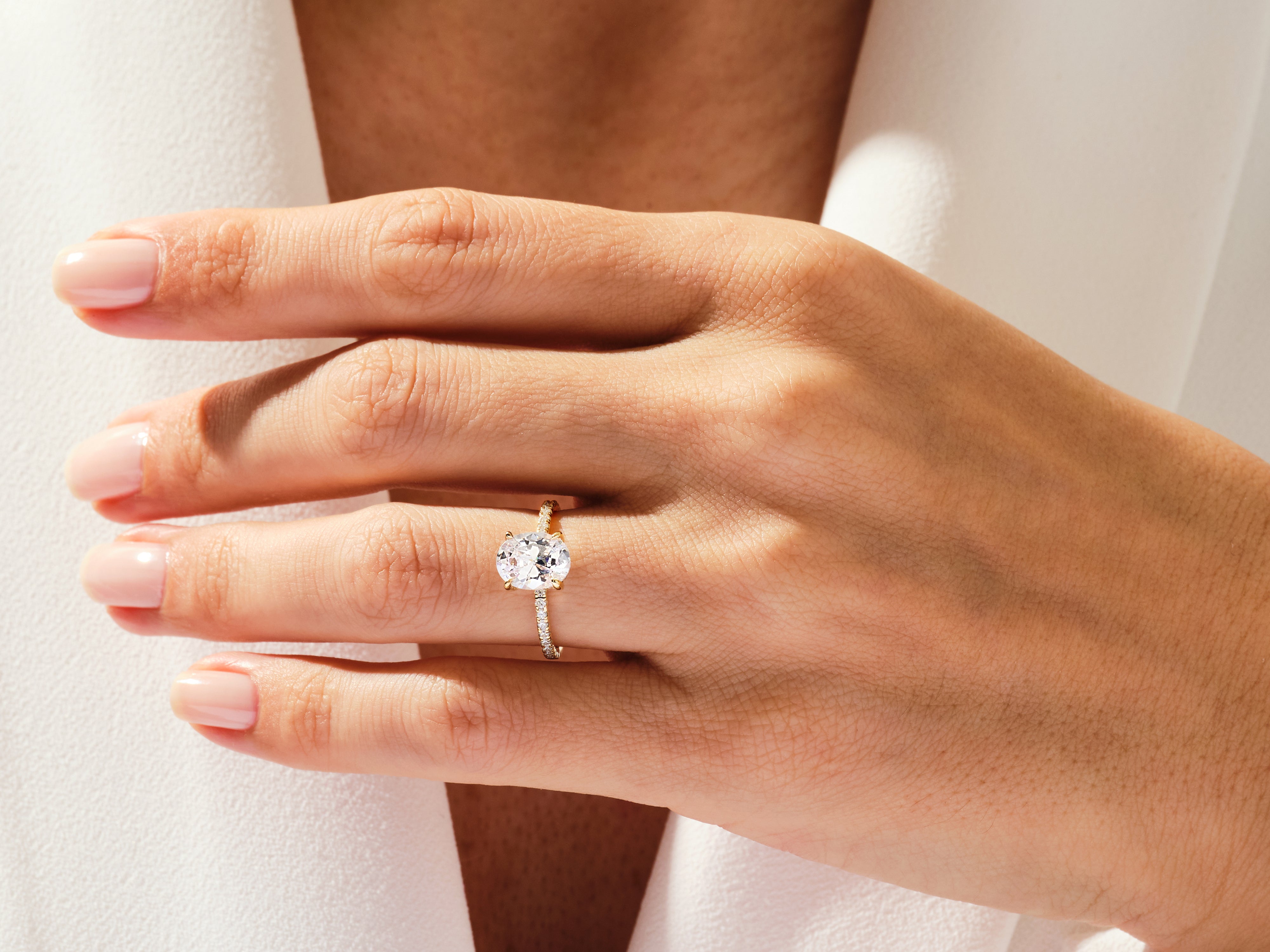 Diamond engagement ring on a woman's hand
