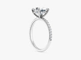 Hidden Halo Oval Lab Grown Diamond Engagement Ring with Sidestones (2.00 CT)