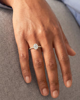 Hidden Halo Oval Lab Grown Diamond Engagement Ring with Sidestones (2.00 CT)