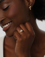 Round and Marquise Cluster Emerald Lab Grown Diamond Engagement Ring (1.50 CT)