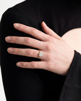 Round and Marquise Cluster Emerald Moissanite Engagement Ring (2.00 CT)