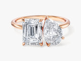 Pear and Emerald Cut Toi et Moi Moissanite Engagement Ring (2.50 CT)
