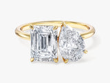 Pear and Emerald Cut Toi et Moi Moissanite Engagement Ring (2.50 CT)
