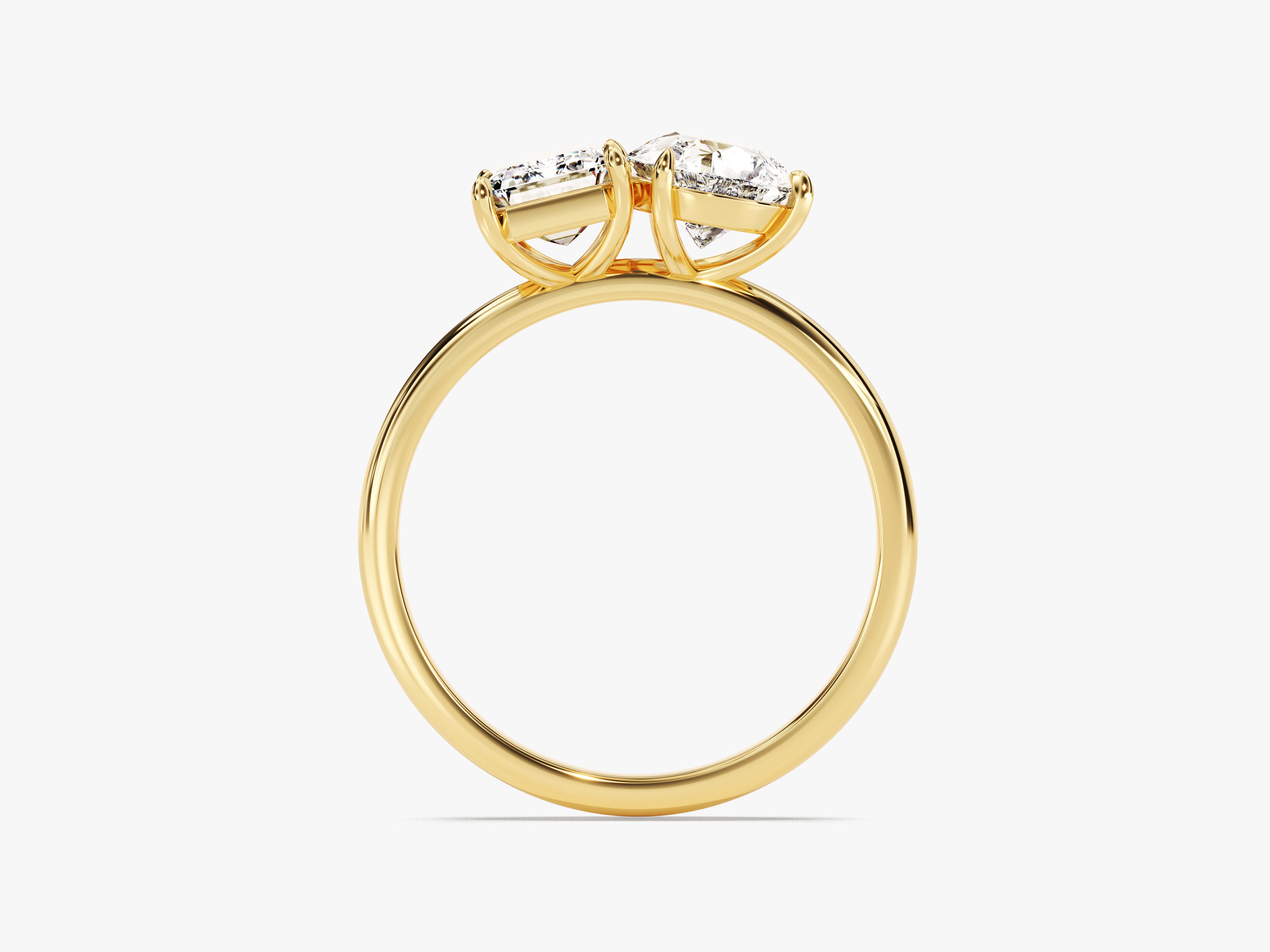 Pear and Emerald Cut Toi et Moi Moissanite Engagement Ring (2.50 CT)