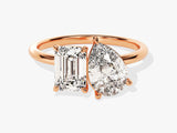 Pear and Emerald Cut Toi et Moi Moissanite Engagement Ring (2.50 CT)