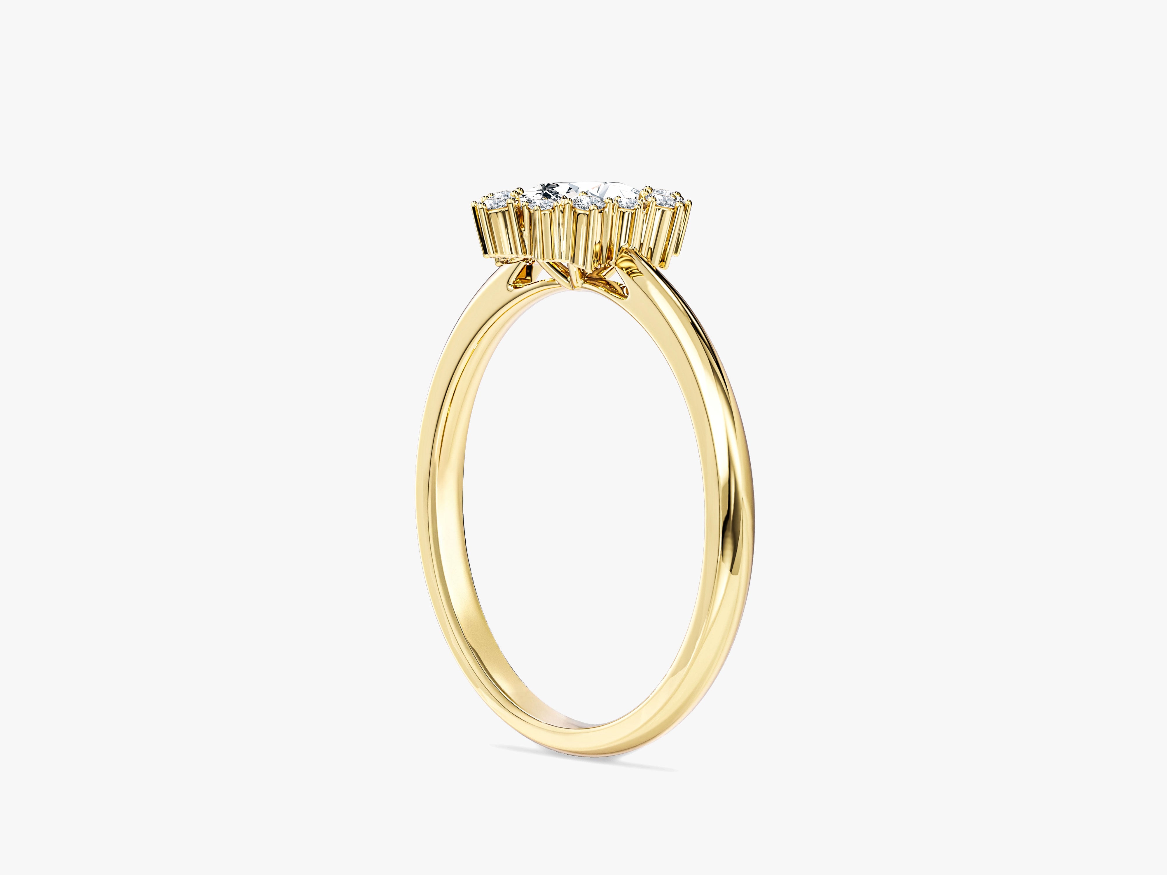 Labordiamant Verlobungsring im Sonnenstrahl-Design (0.50 CT)