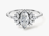 Vintage Cluster Marquise Cut Moissanite Engagement Ring (1.00 CT)