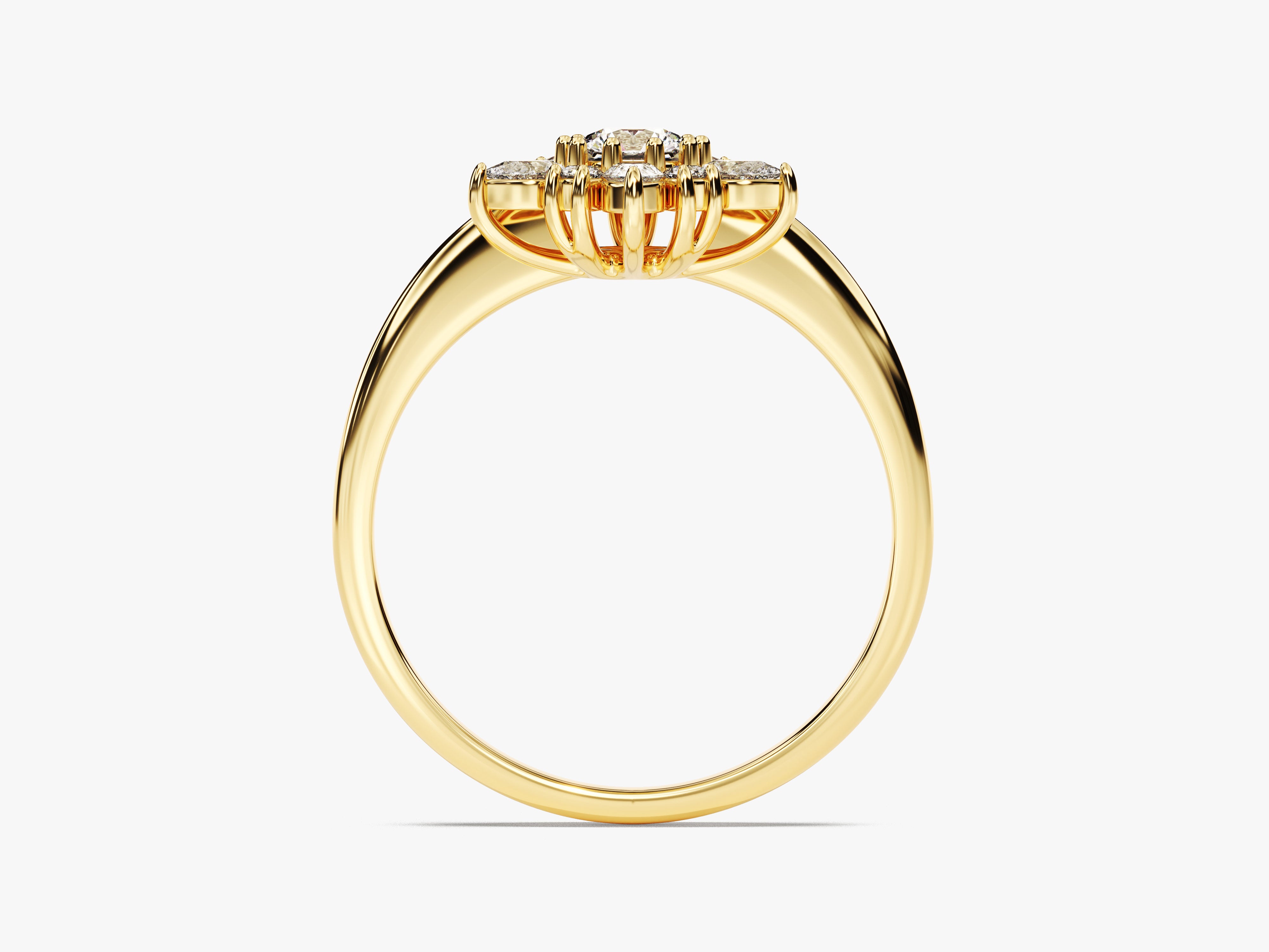 Gold diamond cluster ring for jewelry business