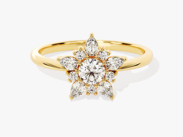 Floral Halo Lab Grown Diamond Engagement Ring