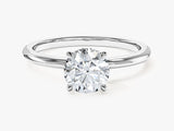 Hidden Halo Round Moissanite Engagement Ring (1.00 CT)