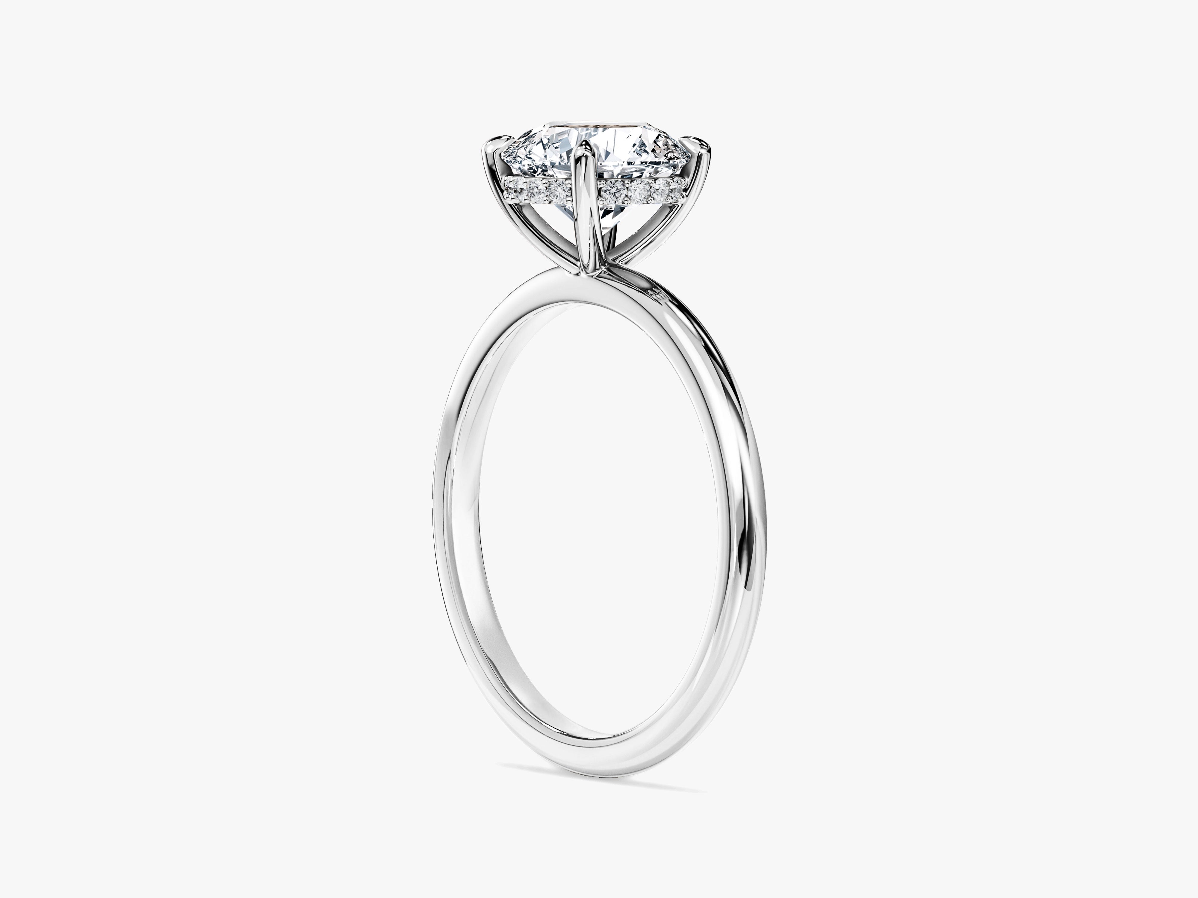 Hidden Halo Round Lab Grown Diamond Engagement Ring (1.50 CT)