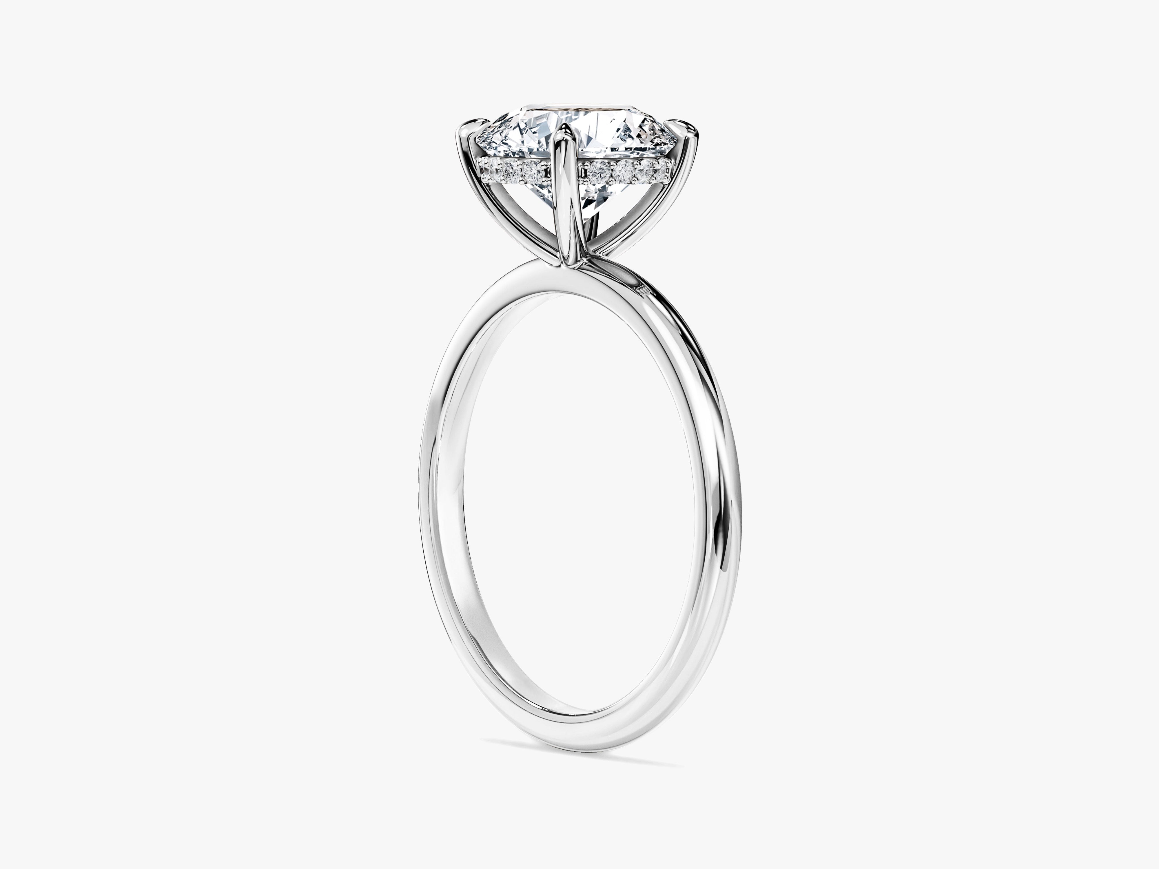 Hidden Halo Round Lab Grown Diamond Engagement Ring (2.00 CT)