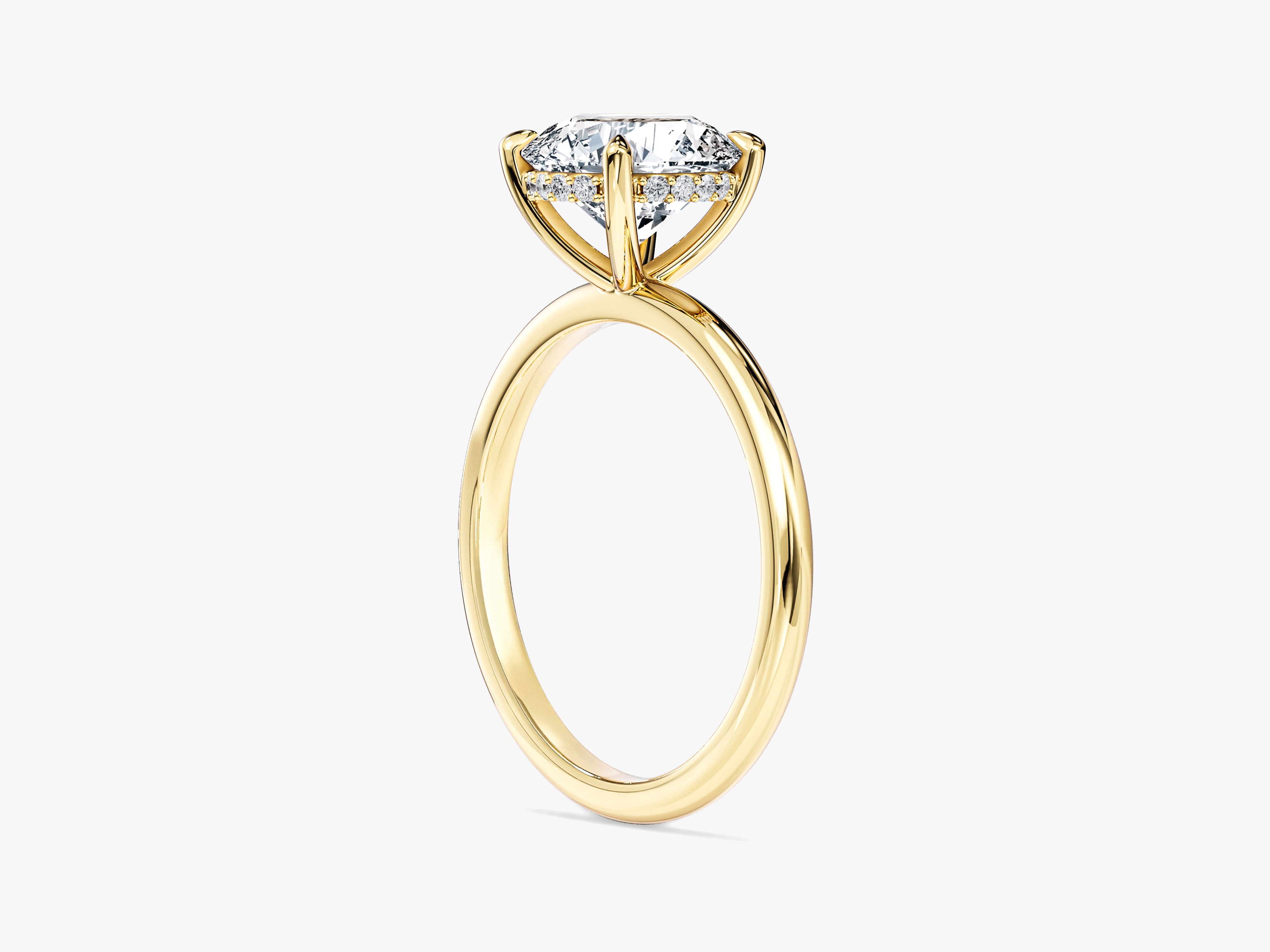 Hidden Halo Round Lab Grown Diamond Engagement Ring (2.00 CT)