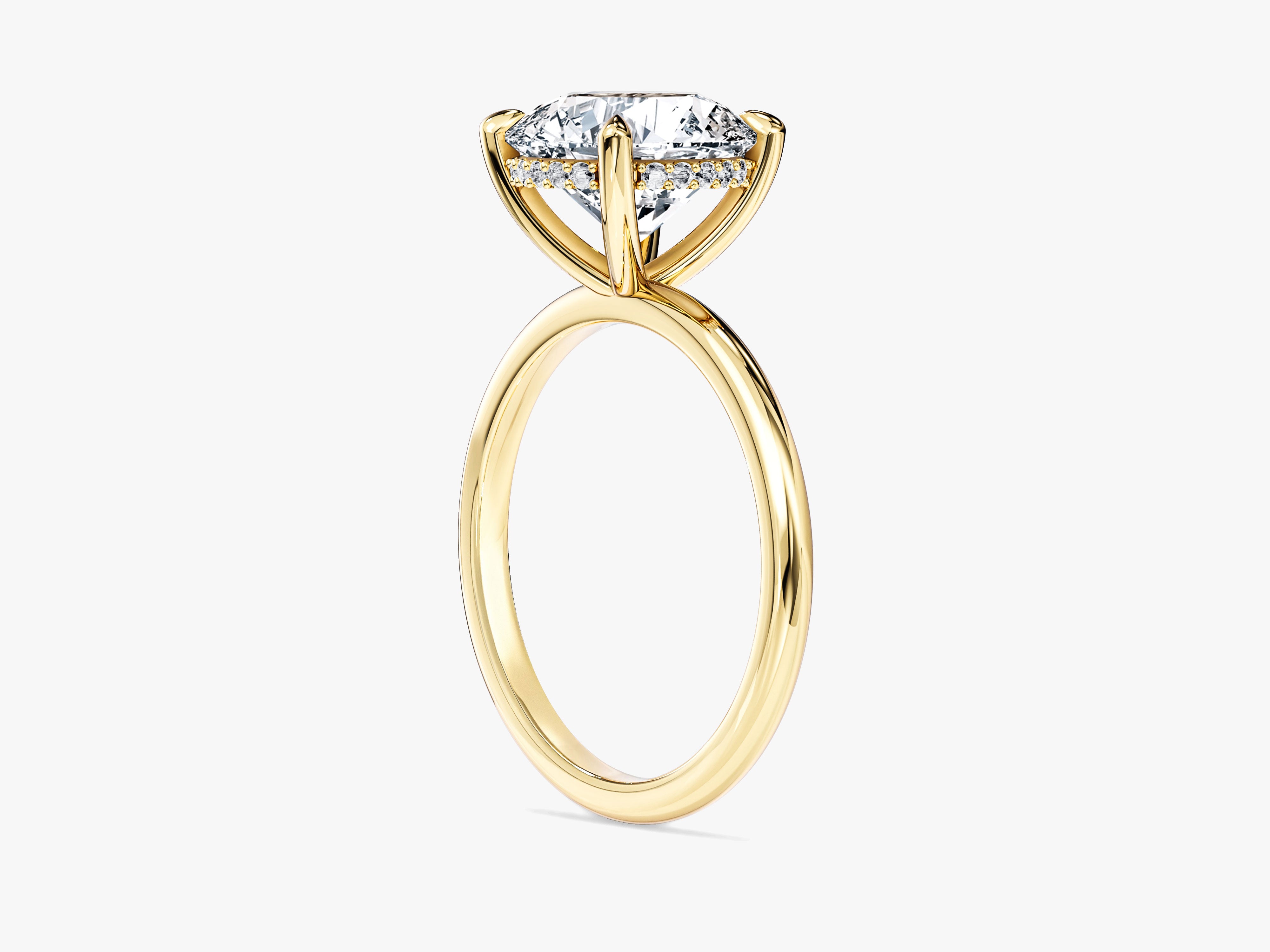 Hidden Halo Round Lab Grown Diamond Engagement Ring (3.00 CT)