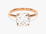 Hidden Halo Round Moissanite Engagement Ring (3.00 CT)