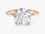 Hidden Halo Round Lab Grown Diamond Engagement Ring (3.00 CT)
