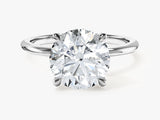 Hidden Halo Round Lab Grown Diamond Engagement Ring (3.00 CT)