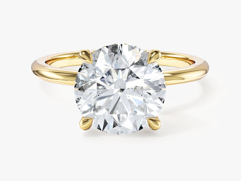 Hidden Halo Round Moissanite Engagement Ring (3.00 CT)