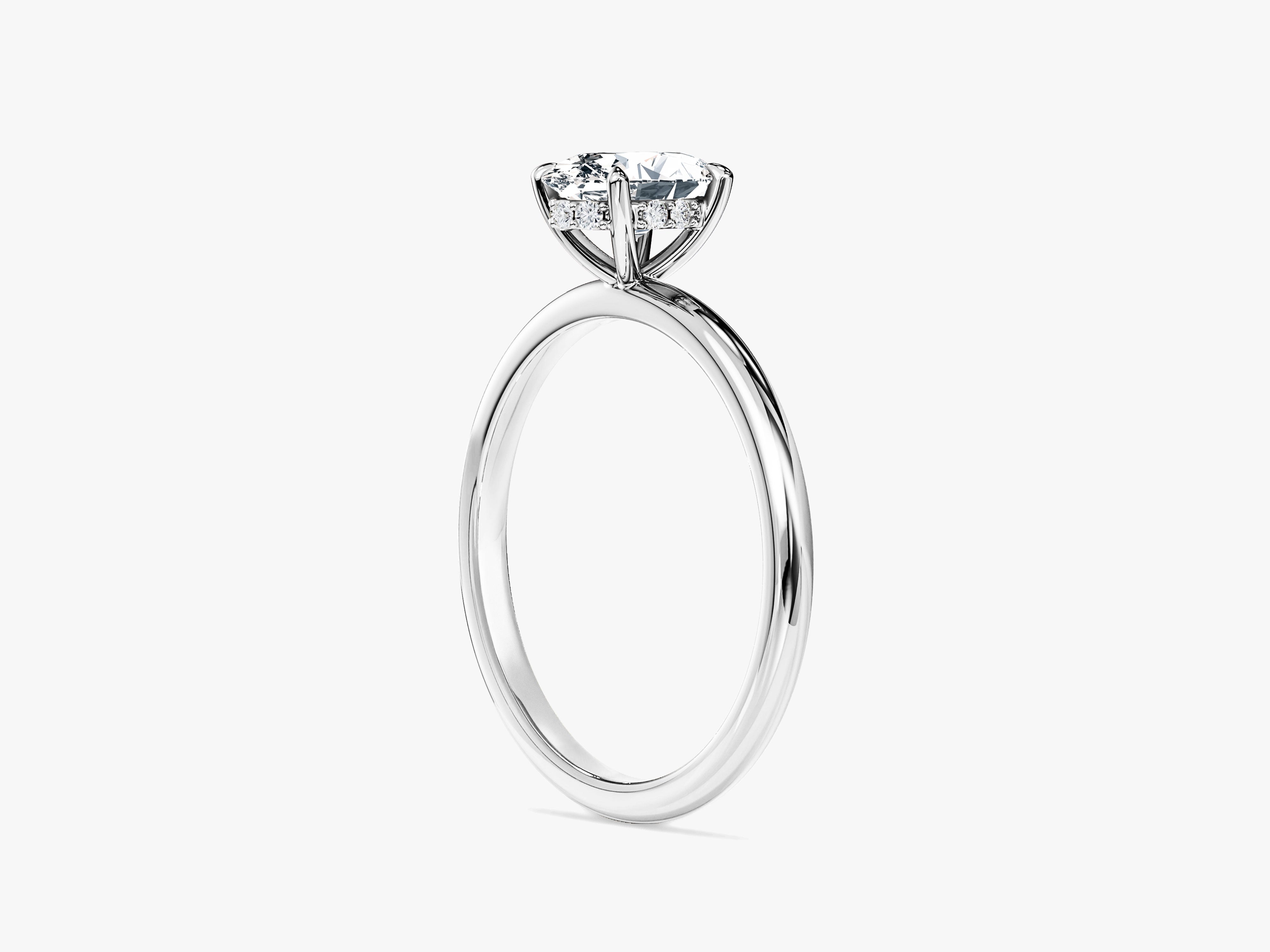 Hidden Halo Oval Lab Grown Diamond Engagement Ring (1.00 CT)