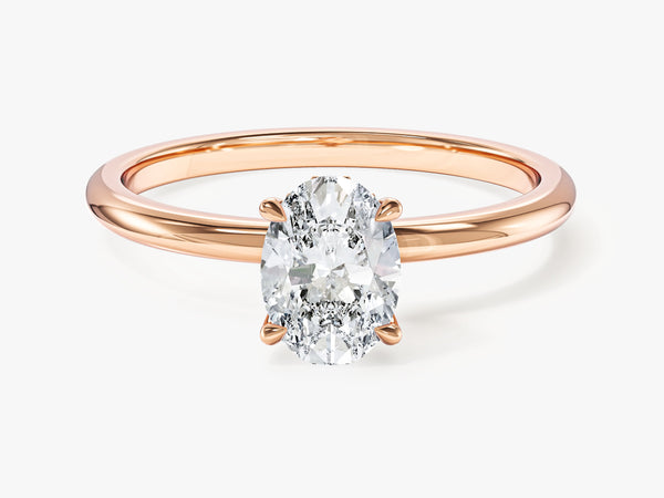 Hidden Halo Oval Moissanite Engagement Ring (1.00 CT)