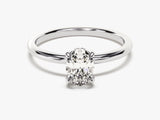 Hidden Halo Oval Moissanite Engagement Ring (1.00 CT)