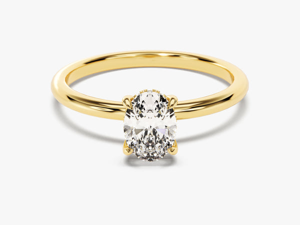 Hidden Halo Oval Lab Grown Diamond Engagement Ring (1.00 CT)