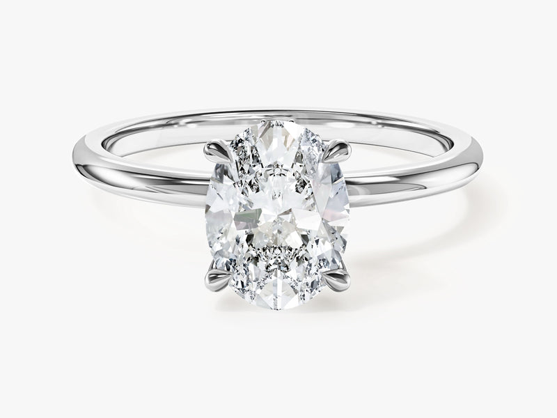 Hidden Halo Oval Moissanite Engagement Ring (1.50 CT)