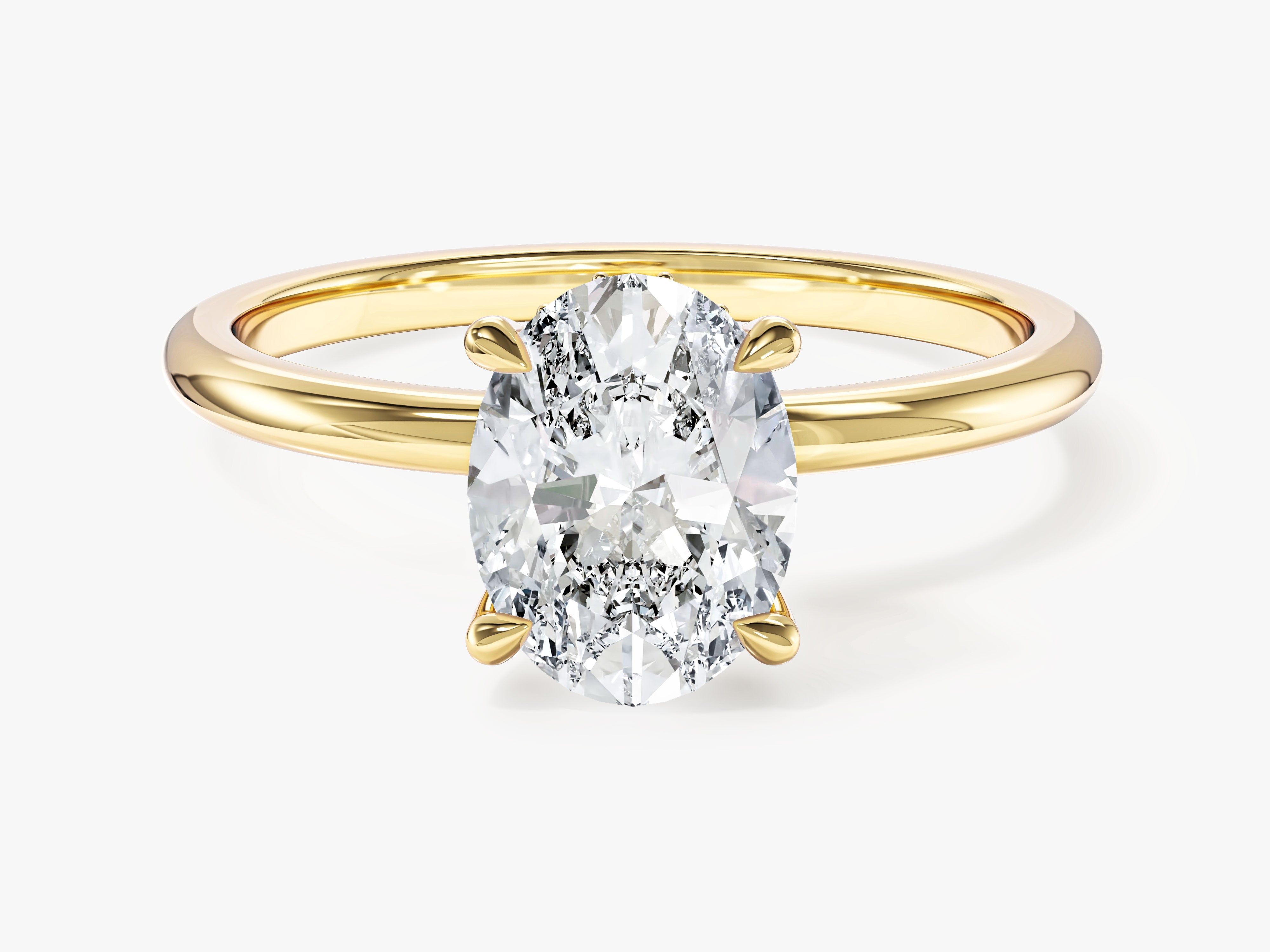 Hidden Halo Oval Moissanite Engagement Ring (1.50 CT)