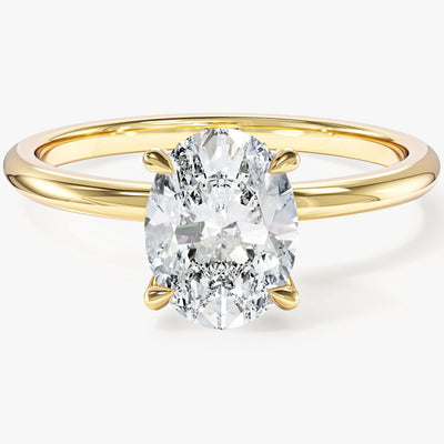 Hidden Halo Oval Lab Grown Diamond Engagement Ring (1.50 CT)