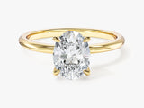 Hidden Halo Oval Lab Grown Diamond Engagement Ring (1.50 CT)