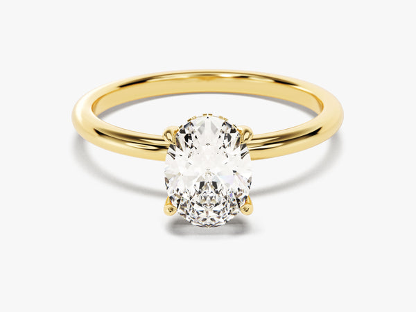 Hidden Halo Oval Lab Grown Diamond Engagement Ring (1.50 CT)