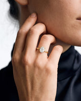 Hidden Halo Oval Lab Grown Diamond Engagement Ring (2.00 CT)