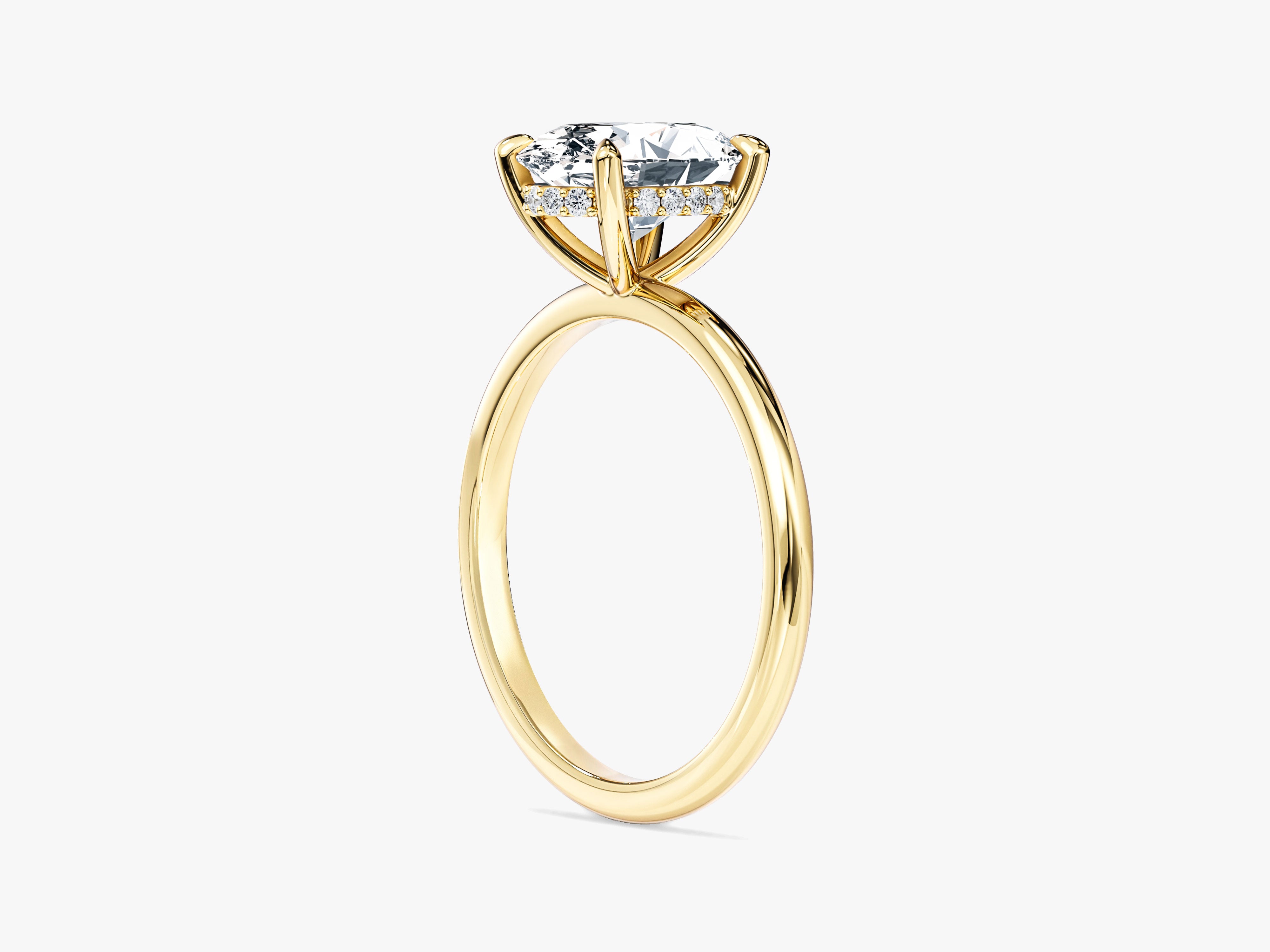 Hidden Halo Oval Lab Grown Diamond Engagement Ring (2.00 CT)