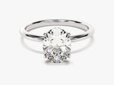 Hidden Halo Oval Diamond Engagement Ring (2.00 CT)