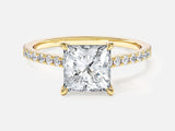 Princess Cut Lab Grown Diamond Engagement Ring with Pave Set Side Stones (1.50 CT)