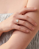 Princess Cut Moissanite Engagement Ring with Pave Set Side Stones (3.00 CT)