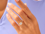 Princess Cut Moissanite Engagement Ring with Pave Set Side Stones (3.00 CT)