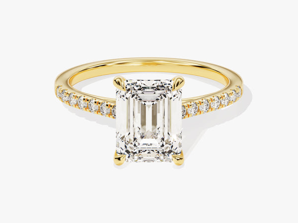 Emerald Cut Diamond Engagement Ring with Pave Set Side Stones (2.00 CT)