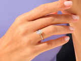 Emerald Cut Moissanite Engagement Ring with Pave Set Side Stones (3.00 CT)