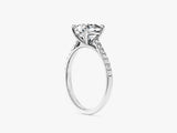 Cushion Cut Lab Grown Diamond Engagement Ring with Pave Set Side Stones (1.50 CT)