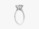 Cushion Cut Lab Grown Diamond Engagement Ring with Pave Set Side Stones (2.00 CT)