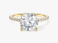 Cushion Cut Moissanite Engagement Ring with Pave Set Side Stones (3.00 CT)