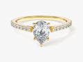 Pear Cut Moissanite Engagement Ring with Pave Set Side Stones (1.00 CT)