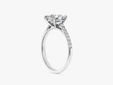 Pear Cut Lab Grown Diamond Engagement Ring with Pave Set Side Stones (1.50 CT)