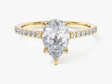Pear Cut Lab Grown Diamond Engagement Ring with Pave Set Side Stones (1.50 CT)