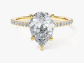 Pear Cut Lab Grown Diamond Engagement Ring with Pave Set Side Stones (2.00 CT)
